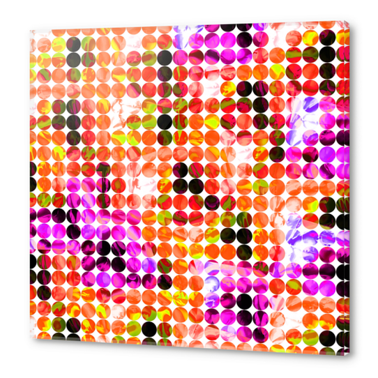 circle pattern abstract background with splash painting abstract in orange green pink Acrylic prints by Timmy333