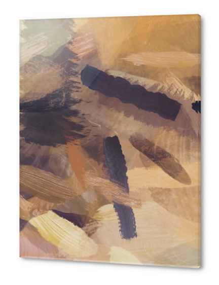 brush painting texture abstract background in black and brown Acrylic prints by Timmy333