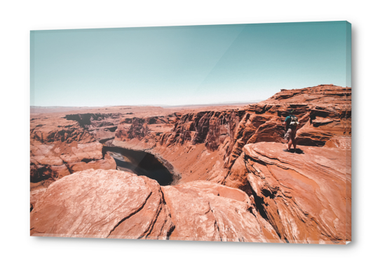 Summer scenery in the desert at Horseshoe Bend Arizona USA Acrylic prints by Timmy333