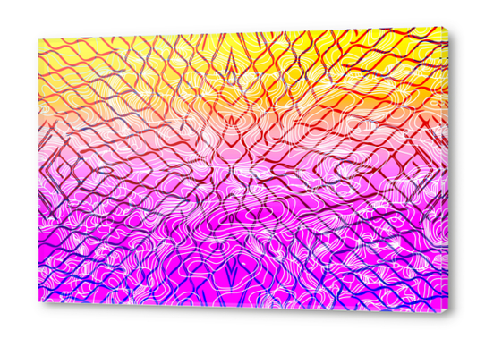 geometric symmetry line pattern abstract in purple pink orange yellow Acrylic prints by Timmy333