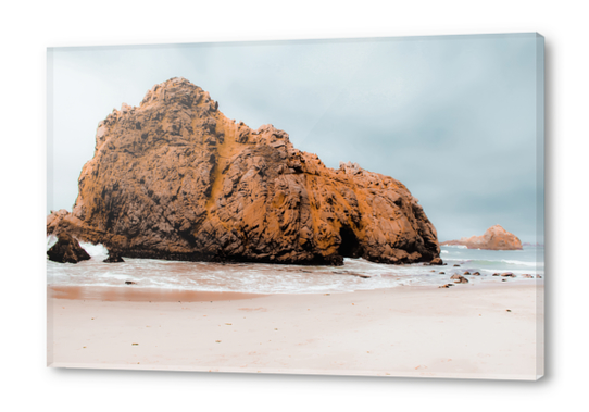 Big stone in the sandy beach at Pfeiffer Beach, Big Sur, California, USA Acrylic prints by Timmy333