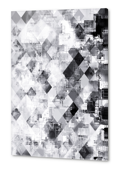 black and white geometric square pixel pattern abstract background Acrylic prints by Timmy333