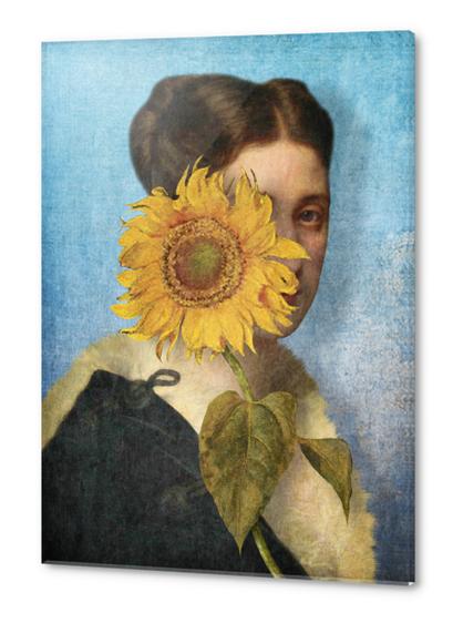 Girl with Sunflower 2 Acrylic prints by DVerissimo