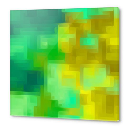 green and yellow painting texture abstract background Acrylic prints by Timmy333