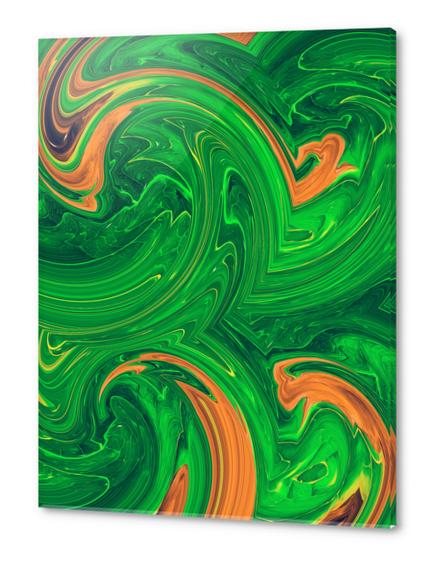 green orange and brown curly painting abstract background Acrylic prints by Timmy333