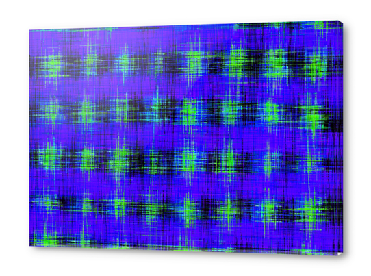 plaid pattern abstract texture in blue green black Acrylic prints by Timmy333