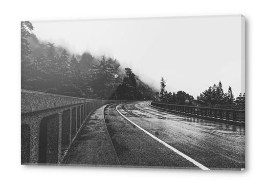 bridge in the forest in black and white Acrylic prints by Timmy333