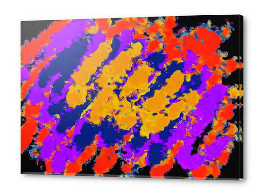 psychedelic splash painting abstract texture in red purple blue yellow Acrylic prints by Timmy333