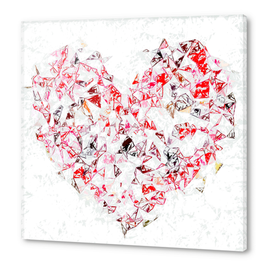 red heart shape abstract with white abstract background Acrylic prints by Timmy333