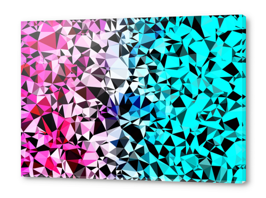 geometric triangle pattern abstract in pink blue black Acrylic prints by Timmy333