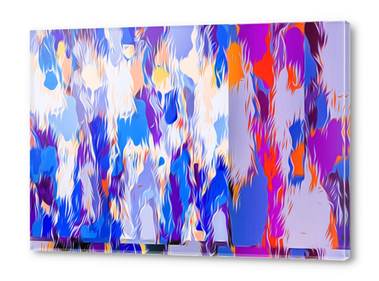 blue purple pink orange and red painting abstract background Acrylic prints by Timmy333