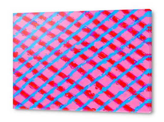 line pattern painting abstract background in pink red blue Acrylic prints by Timmy333