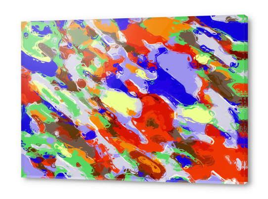 camouflage pattern painting abstract background in red blue green yellow brown purple Acrylic prints by Timmy333