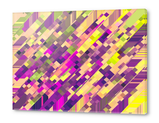 geometric square pixel pattern abstract background in pink purple green Acrylic prints by Timmy333