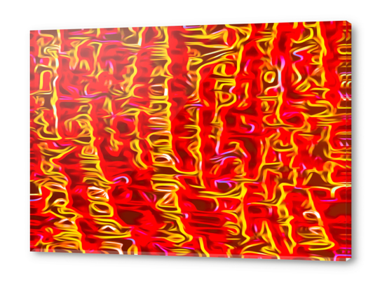 psychedelic painting texture abstract pattern background in red and yellow Acrylic prints by Timmy333