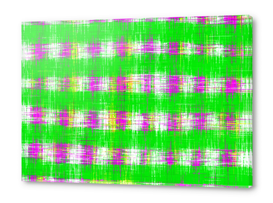 plaid pattern abstract texture in green pink white Acrylic prints by Timmy333