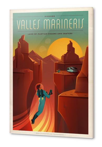 SpaceX Discover Valles Marineris - Land of Martian Chasms and Craters - SpaceX Mars Travel Poster Acrylic prints by Space Travel