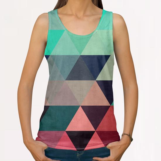 Pattern cosmic triangles I All Over Print Tanks by Vitor Costa