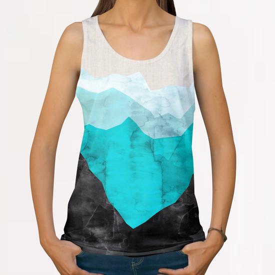 Watercolor landscape geometrica I All Over Print Tanks by Vitor Costa