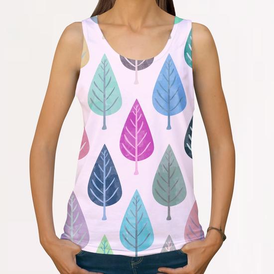 Watercolor Forest Pattern X 0.2 All Over Print Tanks by Amir Faysal