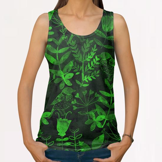 Abstract Botanical Garden  All Over Print Tanks by Amir Faysal