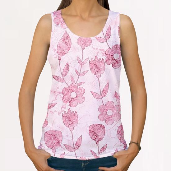 Watercolor Floral All Over Print Tanks by Amir Faysal