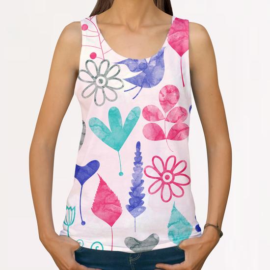 LOVELY FLORAL PATTERN X 0.4 All Over Print Tanks by Amir Faysal