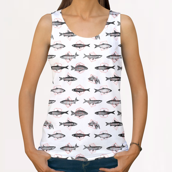 Fishes In Geometrics All Over Print Tanks by Florent Bodart - Speakerine