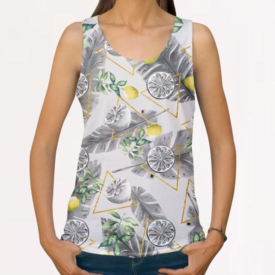 Pattern triangles with lemons All Over Print Tanks by mmartabc