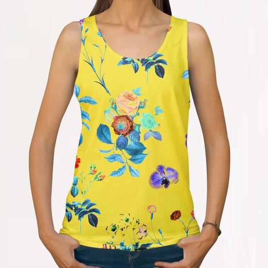 Floral Shower II All Over Print Tanks by Uma Gokhale