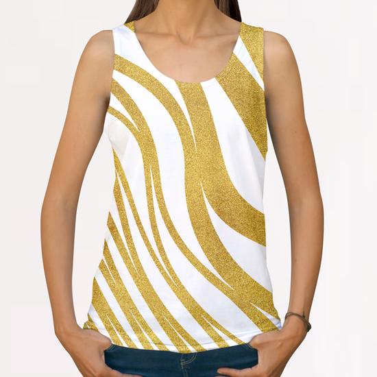 Golden Wave All Over Print Tanks by Uma Gokhale