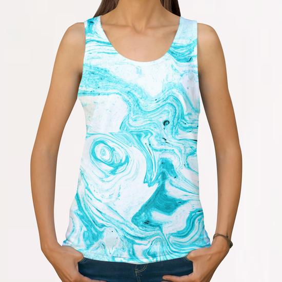 Ocean Blue Marble All Over Print Tanks by Uma Gokhale