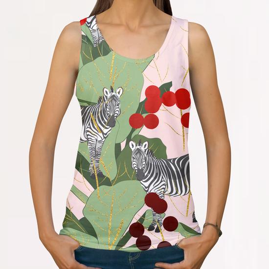 Zebra Harem All Over Print Tanks by Uma Gokhale