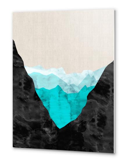 Geometric landscape watercolor I Metal prints by Vitor Costa