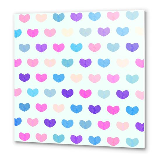 Cute Watercolor Hearts Metal prints by Amir Faysal