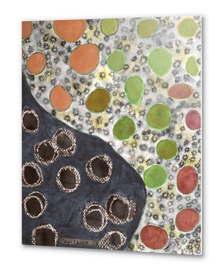 Playful Yin and Yang Pattern Metal prints by Heidi Capitaine