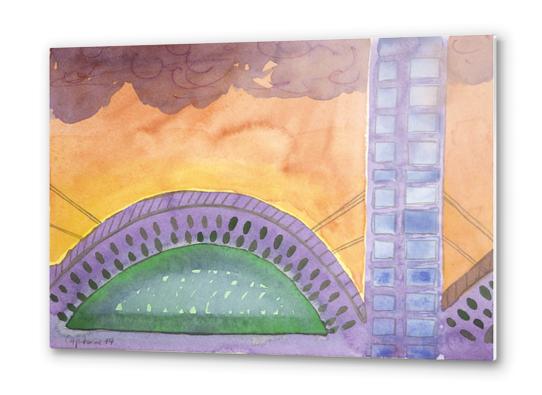 Bridge at Sunset Metal prints by Heidi Capitaine