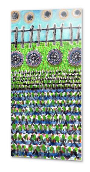 High Garden Pattern with Fence  Metal prints by Heidi Capitaine