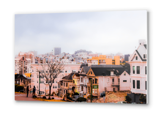 before sunset city view at Alamo Square, San Francisco, California, USA Metal prints by Timmy333