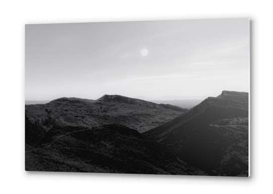 mountain in the desert at Red rock canyon state park California in black and white Metal prints by Timmy333