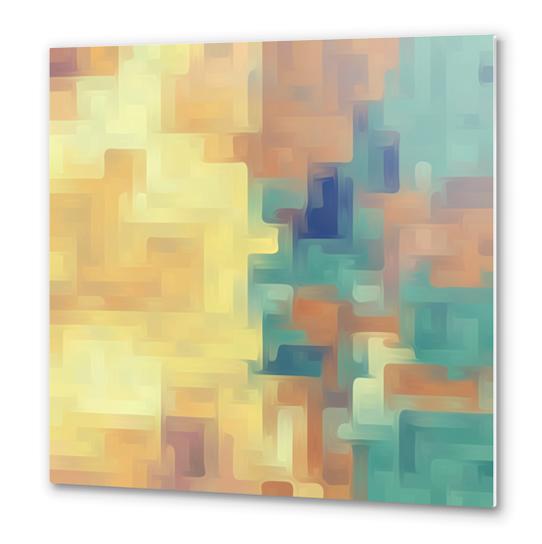 yellow green and brown painting abstract background Metal prints by Timmy333