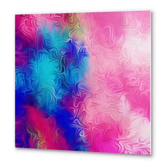 pink blue and green painting abstract background Metal prints by Timmy333