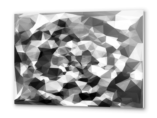 contemporary geometric polygon abstract pattern in black and white Metal prints by Timmy333