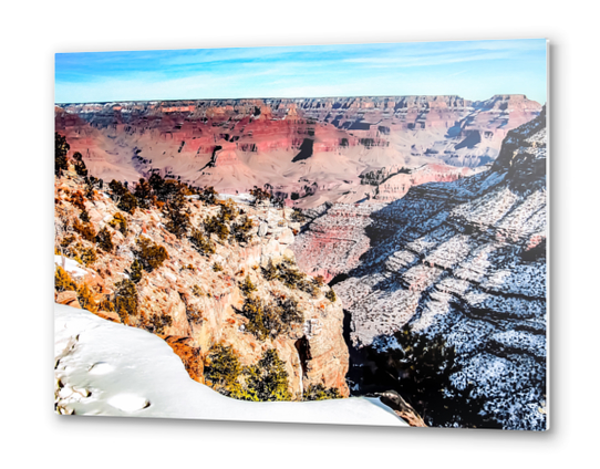 desert at Grand Canyon national park, USA in winter with snow and blue sky Metal prints by Timmy333