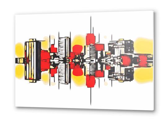 modern buildings with red yellow and white background Metal prints by Timmy333