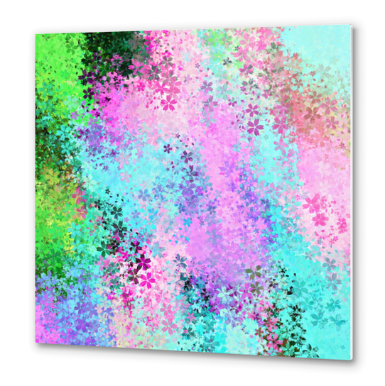 flower pattern abstract background in pink purple blue green Metal prints by Timmy333