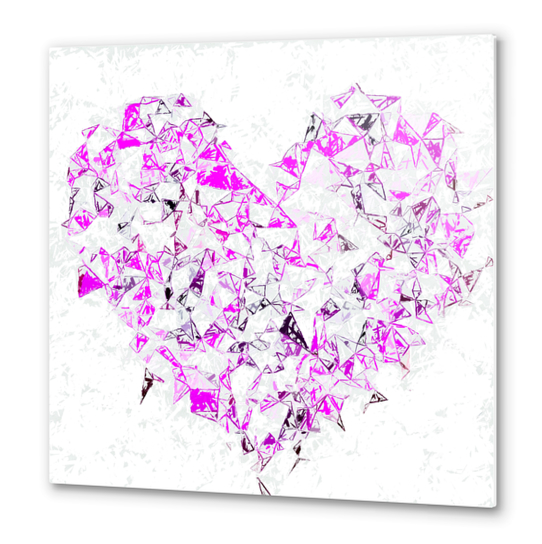 pink heart shape abstract with white abstract background Metal prints by Timmy333