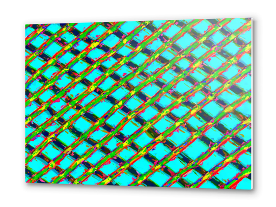 line pattern painting abstract background in blue green red yellow Metal prints by Timmy333