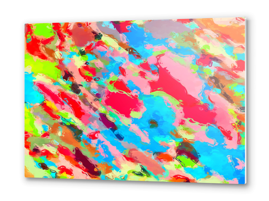 camouflage pattern painting abstract background in green blue pink red orange Metal prints by Timmy333