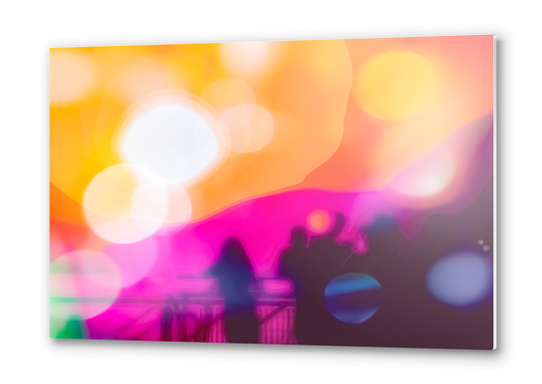 summer sunset sky with colorful bokeh light abstract background Metal prints by Timmy333